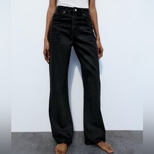 Zara TRF high rise wide leg jeans 29 (US 8) in black